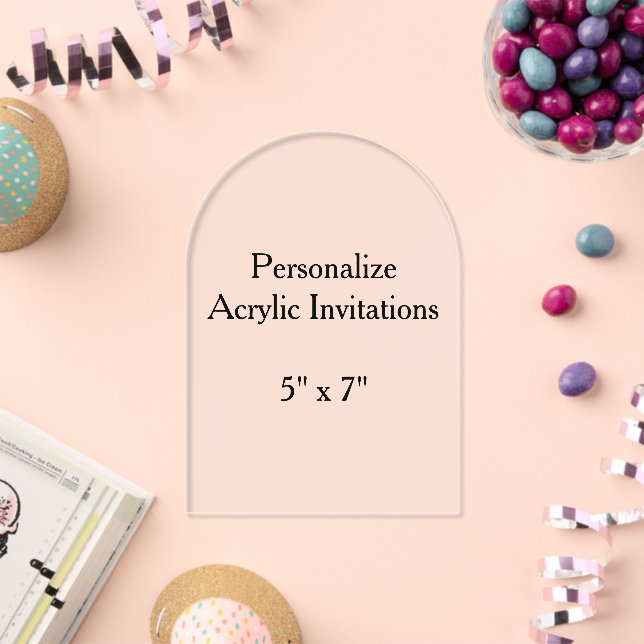 Acrylic Invitation 5" x 7" Clear Acrylic (Insitu (Celebration))