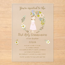 Acrylic invitation JULIA First communion