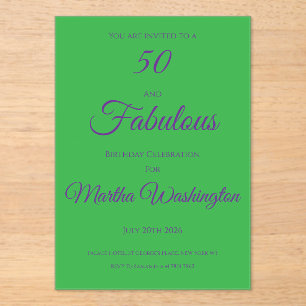 Acrylic Invitation to a 50th Birthday Party