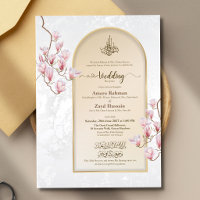 Acrylic Islamic Wedding Invitation | Arch Magnolia