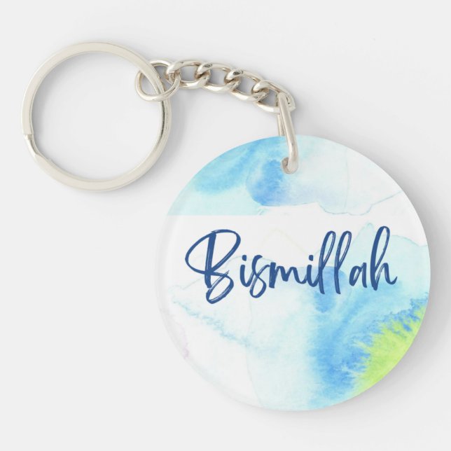 Acrylic Keychain by Rand - Bismillah Blue (Front)
