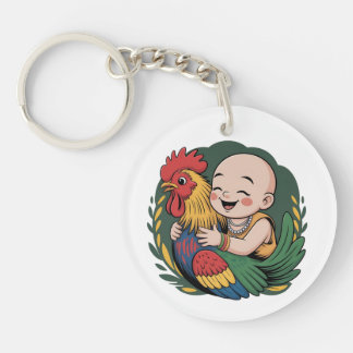 Acrylic Keychain | Chloe Baby Hugs The Rooster