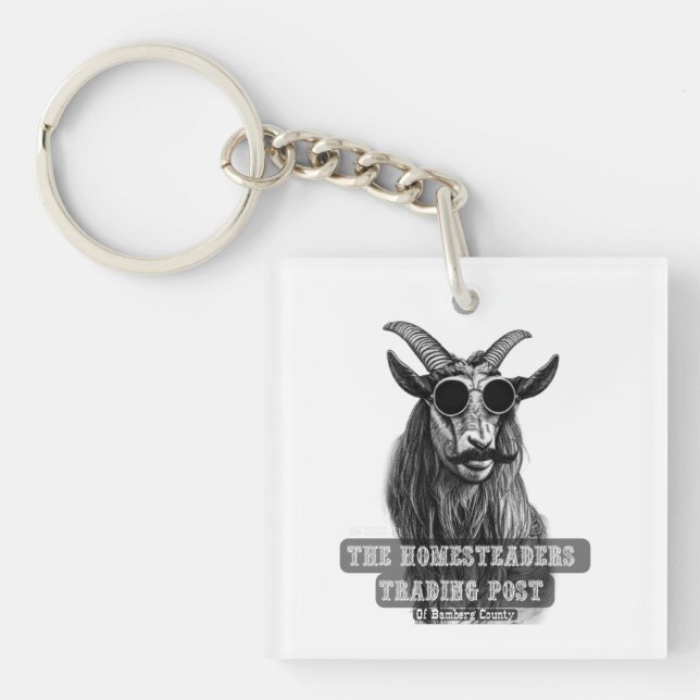 Acrylic Keychain Cool Goat with Sunglasses  (Front)