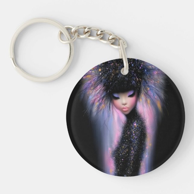 Acrylic Keychain Cosmic Diva Stellar Glow (Front)