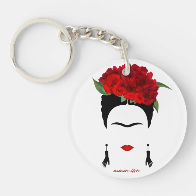 Acrylic Keychain Frida Kahlo portrait accessories  (Front)