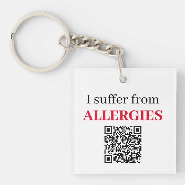 Acrylic Keychain - I Suffer From Allergies QRCode (Front)