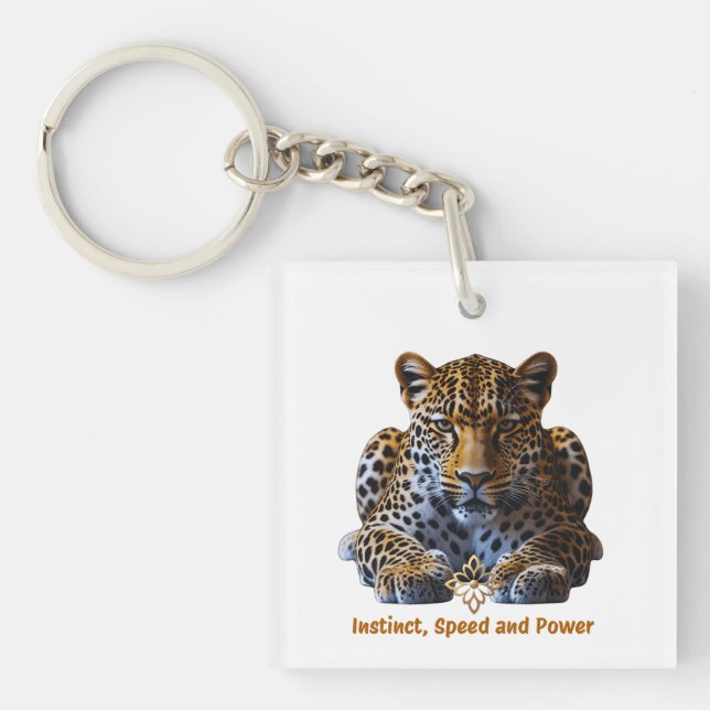 Acrylic Keychain – Leopard Logo | Instinct, Speed  (Front)