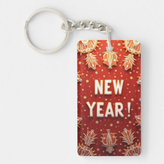 Acrylic Keychain, Rectangle (double-sided) Key Ring