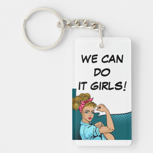 Acrylic Keyring - We Can Do It Girls! Design 2 (Front)