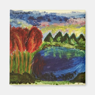 Acrylic landscape magnet
