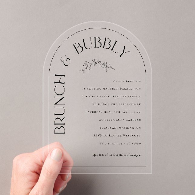 Acrylic Luxe Bridal Shower Party Invitation Card (Insitu (Handheld))