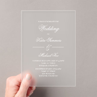 acrylic minimalist wedding  invitations