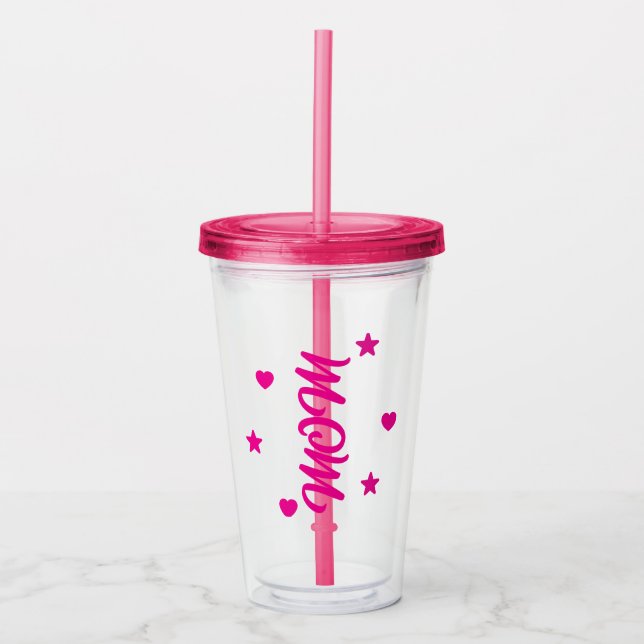 Acrylic Mom Vaso for Mother's Day Tumbler (Front)