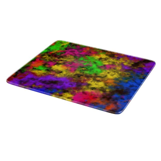 Acrylic Neon Colors Paint Splatter Splash Abstract Cutting Board (Corner)