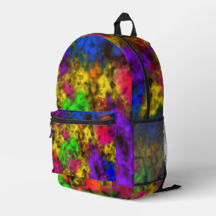 Acrylic Neon Colors Paint Splatter Splash Abstract Printed Backpack