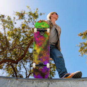 Acrylic Neon Colors Paint Splatter Splash Abstract Skateboard