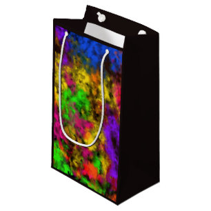 Acrylic Neon Colors Paint Splatter Splash Abstract Small Gift Bag