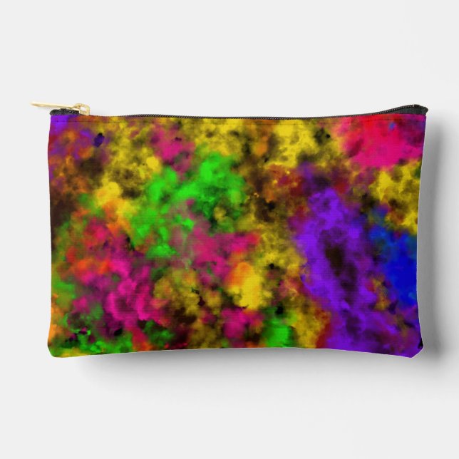 Acrylic Neon Colours Paint Splatter Splash Abstrac Accessory Pouch (Front)