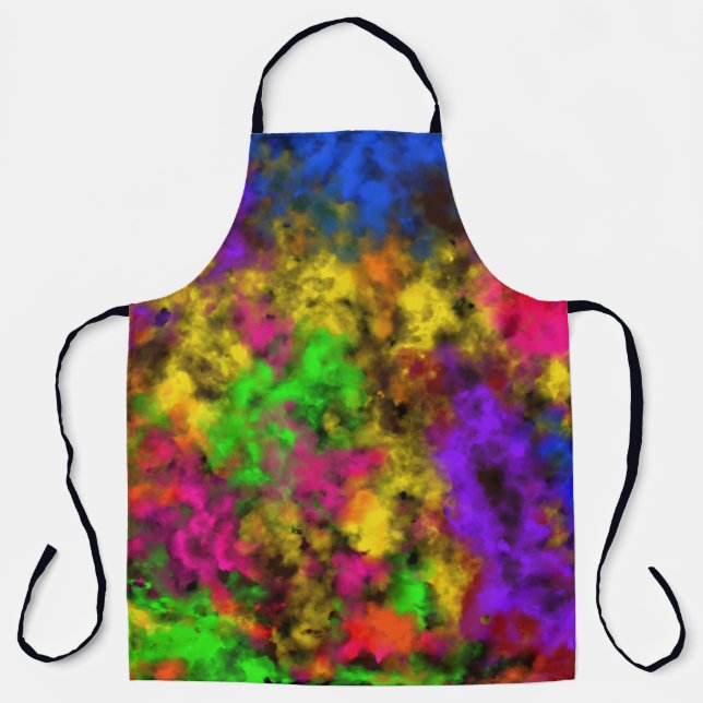 Acrylic Neon Colours Paint Splatter Splash Abstrac Apron (Front)