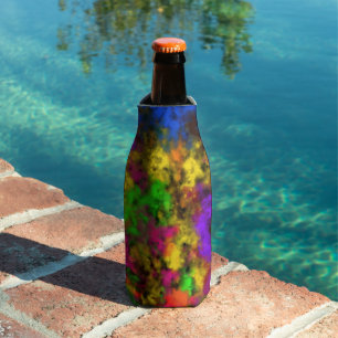 Acrylic Neon Colours Paint Splatter Splash Abstrac Bottle Cooler