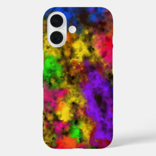 Acrylic Neon Colours Paint Splatter Splash Abstrac iPhone 16 Case