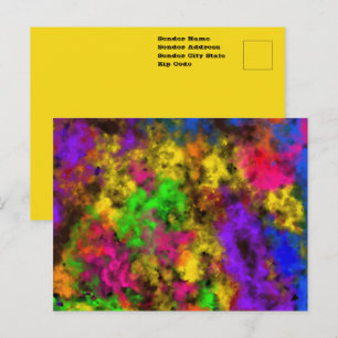 Acrylic Neon Colours Paint Splatter Splash Abstrac Postcard