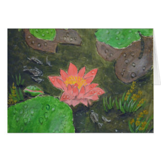 Acrylic on canvas, pink water lily flower