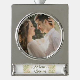 Acrylic Ornament-Blush Serenade – Signature Wreath Silver Plated Banner Ornament