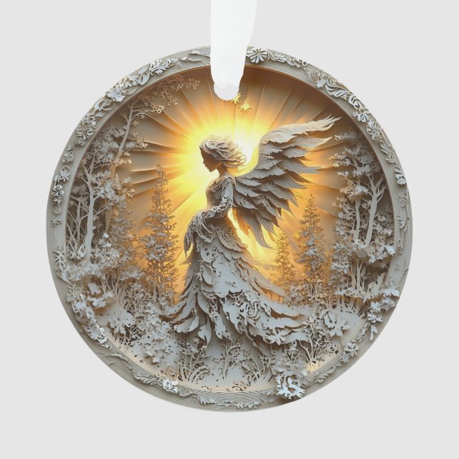 Acrylic Ornament Glowing Angel (Front)