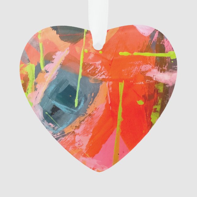 Acrylic Ornament with original abstract art (Front)