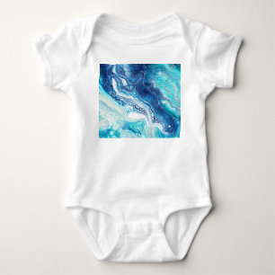 Acrylic paint, abstract colour tones baby bodysuit