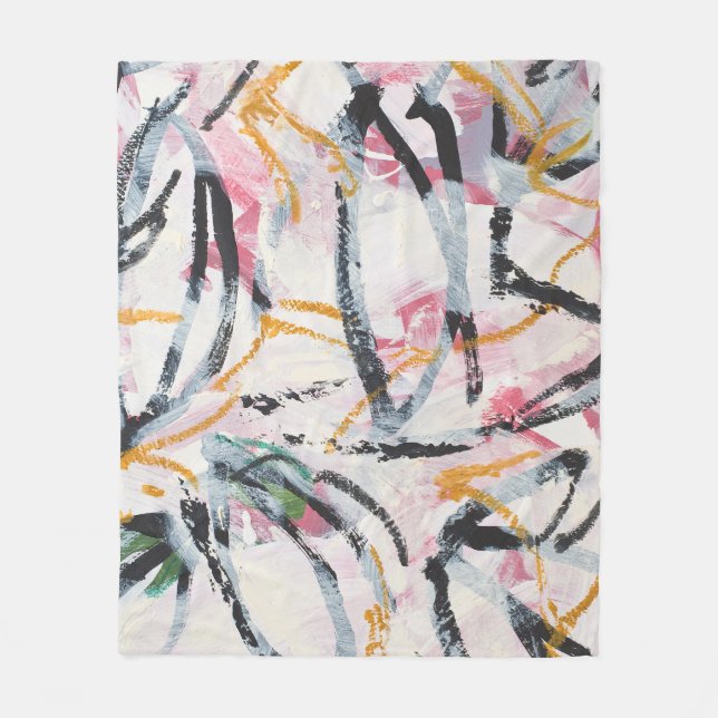Acrylic Paint Design Element Fleece Blanket (Front)