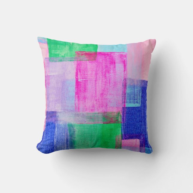 Acrylic paint smears, colourful abstract. cushion (Front)