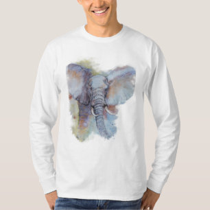Acrylic Painted Elephant Art T-Shirt