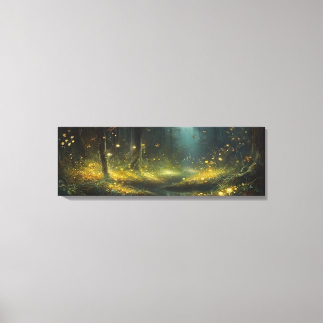 Acrylic painting of Fireflies light up a mystical  Canvas Print (Front)