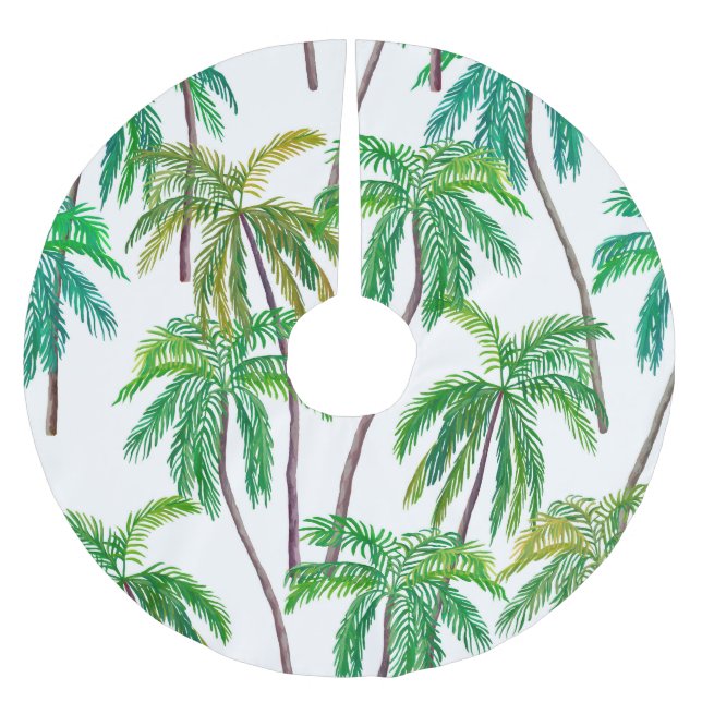 Acrylic Palms: Summer Textile Texture. Brushed Polyester Tree Skirt (Front)