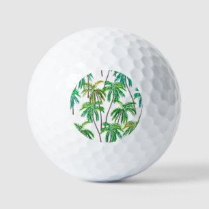 Acrylic Palms: Summer Textile Texture. Golf Balls