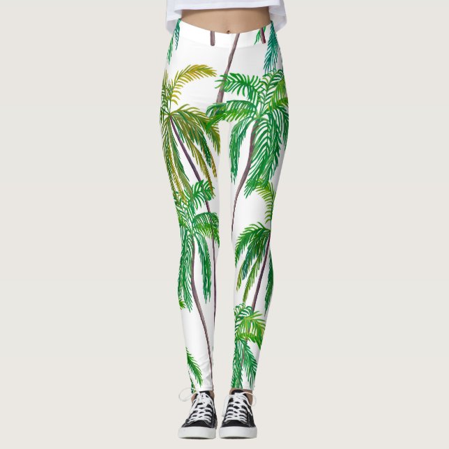 Acrylic Palms: Summer Textile Texture. Leggings (Front)