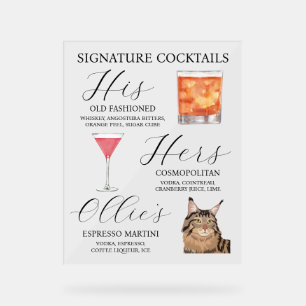 Acrylic Pet Bar Menu Sign
