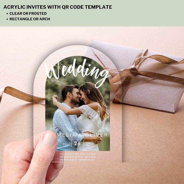 ACRYLIC Photo Wedding Invite Modern Simple ARCH Acrylic Invitations (Creator Uploaded)