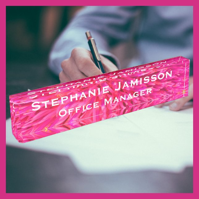 Acrylic Pink Floral Macro Abstract Name Title Nameplate (Creator Uploaded)