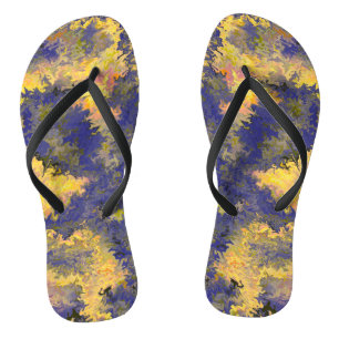 Acrylic Pour, Bronze, Gold, Black, Crystals / Jandals