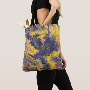 Acrylic Pour, Bronze, Gold, Black, Crystals / Tote Bag