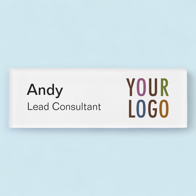Acrylic Professional Name Tag with Logo Magnetic (MISOOK Employee Name Tag)
