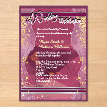 Acrylic Purple Marble Wedding Invitation