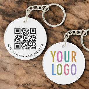 Acrylic QR Code Keychain for Business Logo Round