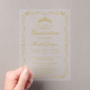 Acrylic Quinceanera invitation