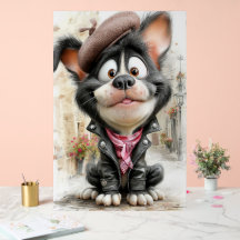 Acrylic Sign Cute Rebel Puppy Dog