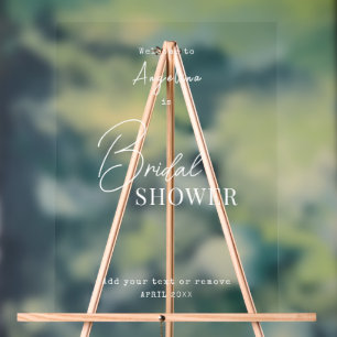 Acrylic Sign for bride shower.
