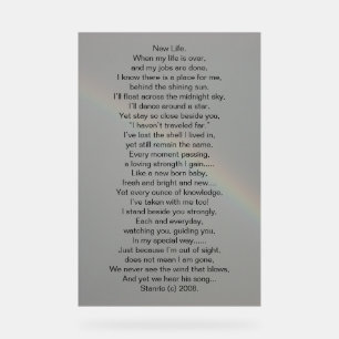 Acrylic Sign POEM ON PHOTOGRAPH DESIGN